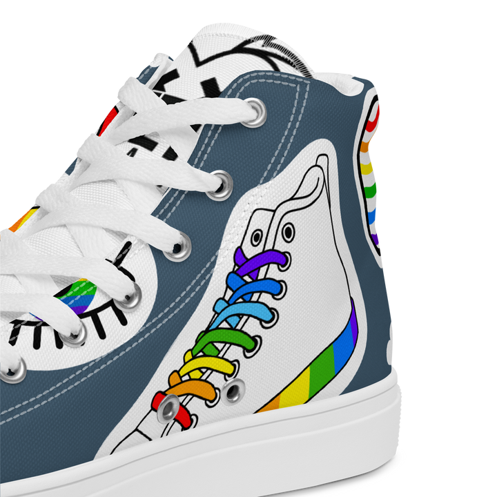 Sneakers alte in tela da uomo ARCOBALENO - Gufetto Brand 