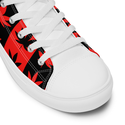 Sneakers alte in tela da uomo CANNABIS ROSSE - Gufetto Brand 