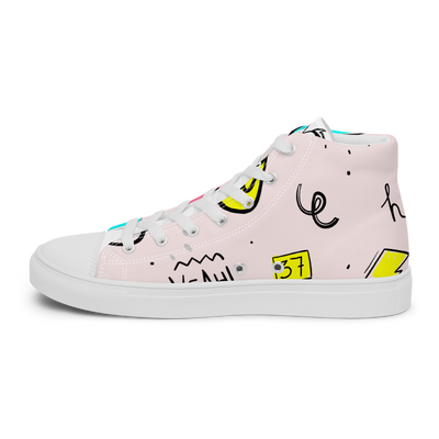 Sneakers alte in tela da uomo PINK ENJOY - Gufetto Brand 