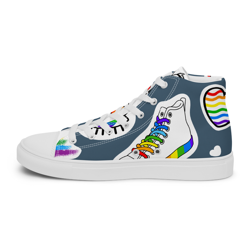 Sneakers alte in tela da uomo ARCOBALENO - Gufetto Brand 