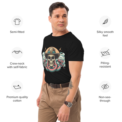 T-shirt in cotone premium uomo SKULL DARK WEST - Gufetto Brand 