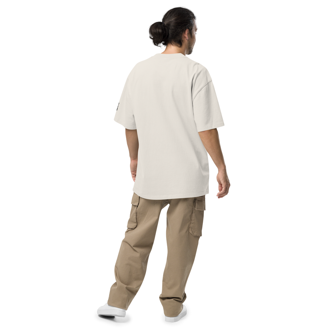 T-shirt sbiadita oversize GUFETTO OCCHI NERI - Gufetto Brand 