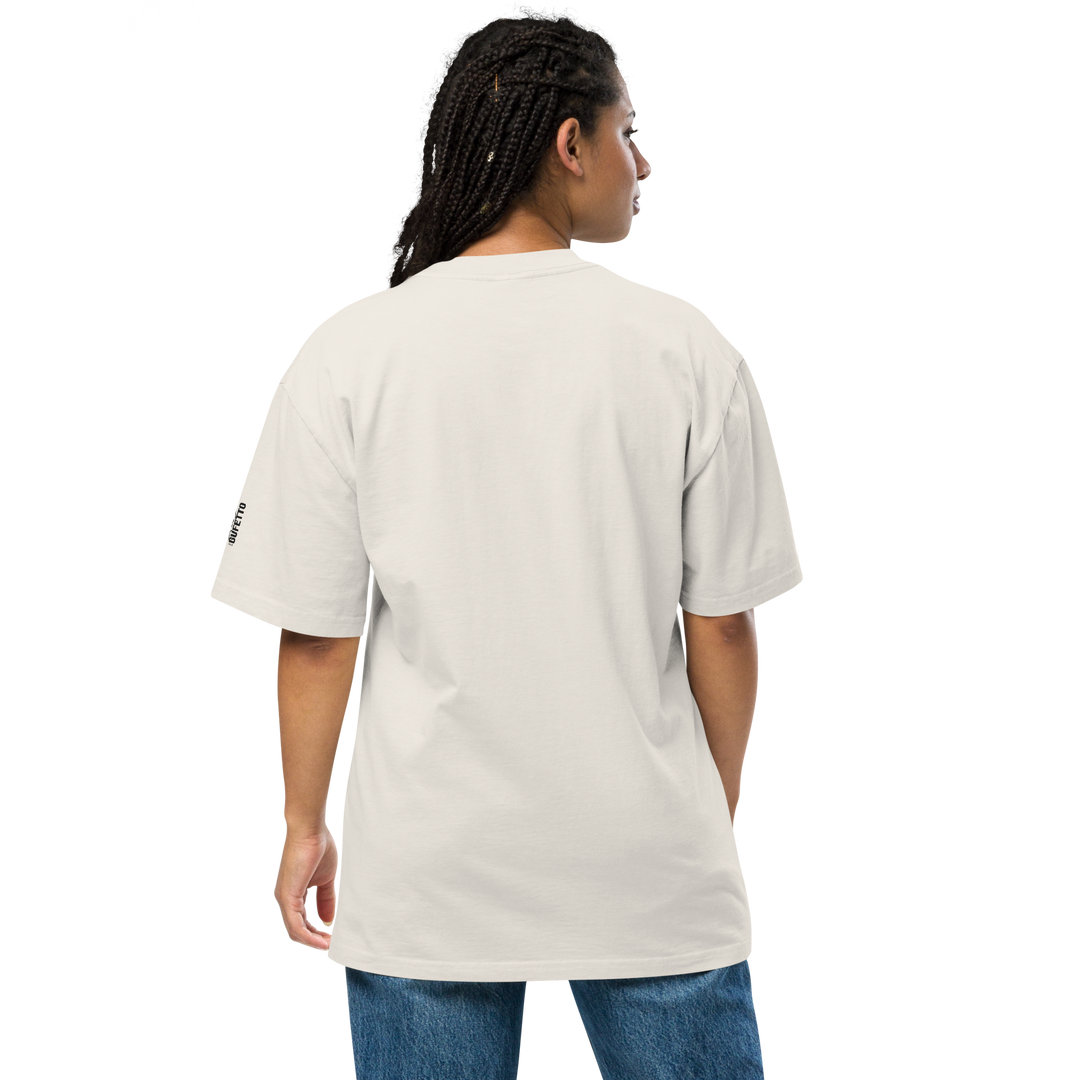 T-shirt sbiadita oversize GUFETTO OCCHI NERI - Gufetto Brand 