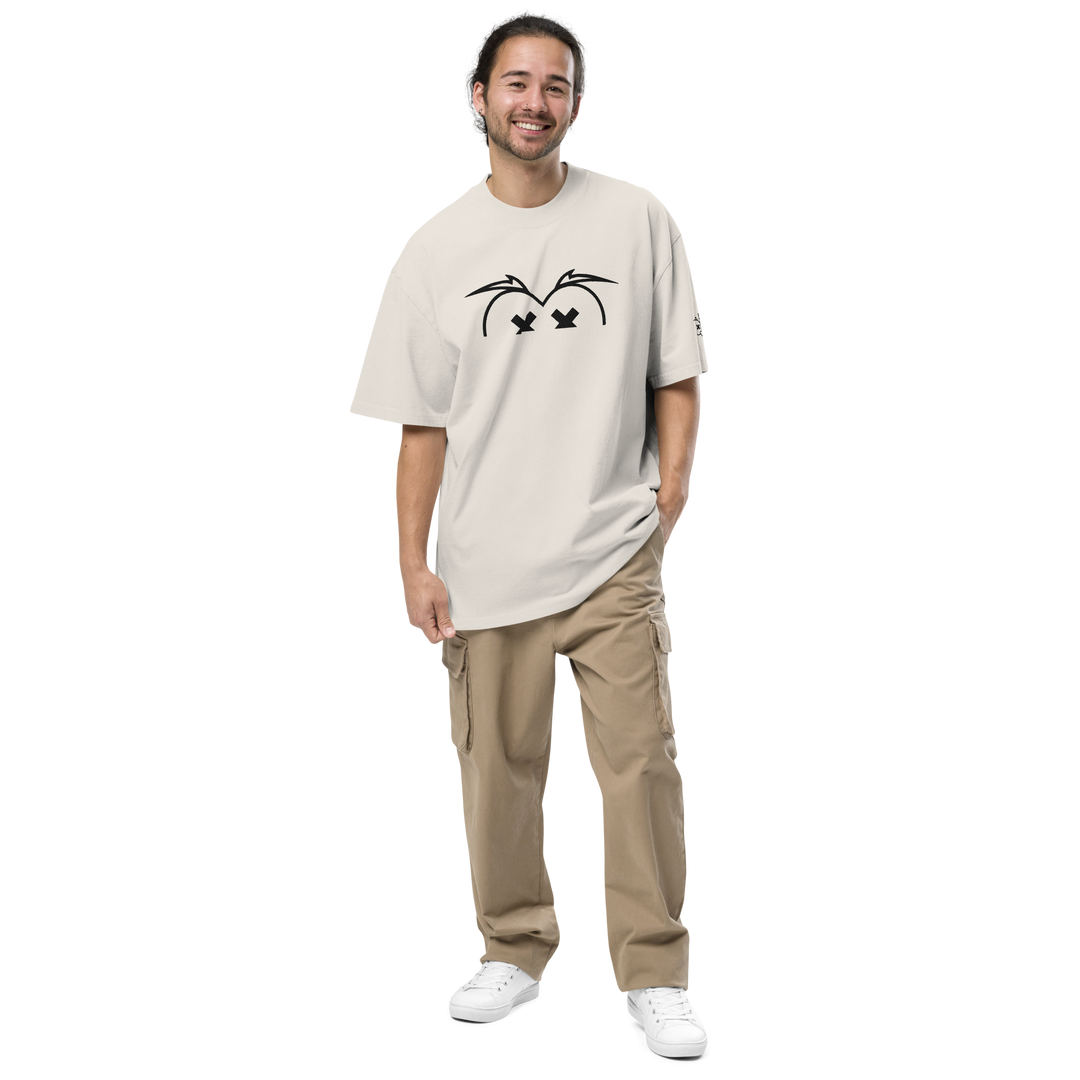 T-shirt sbiadita oversize GUFETTO OCCHI NERI - Gufetto Brand 