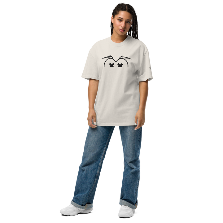 T-shirt sbiadita oversize GUFETTO OCCHI NERI - Gufetto Brand 