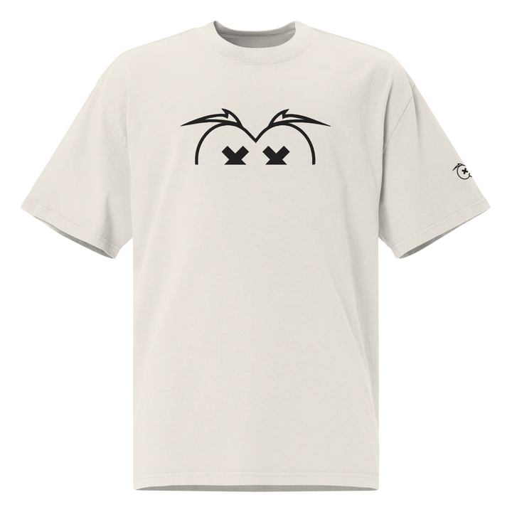 T-shirt sbiadita oversize GUFETTO OCCHI NERI - Gufetto Brand 