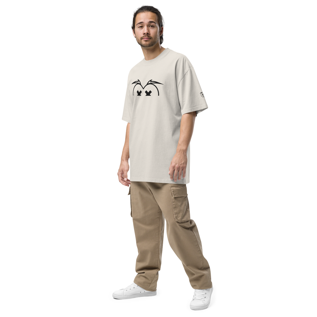 T-shirt sbiadita oversize GUFETTO OCCHI NERI - Gufetto Brand 