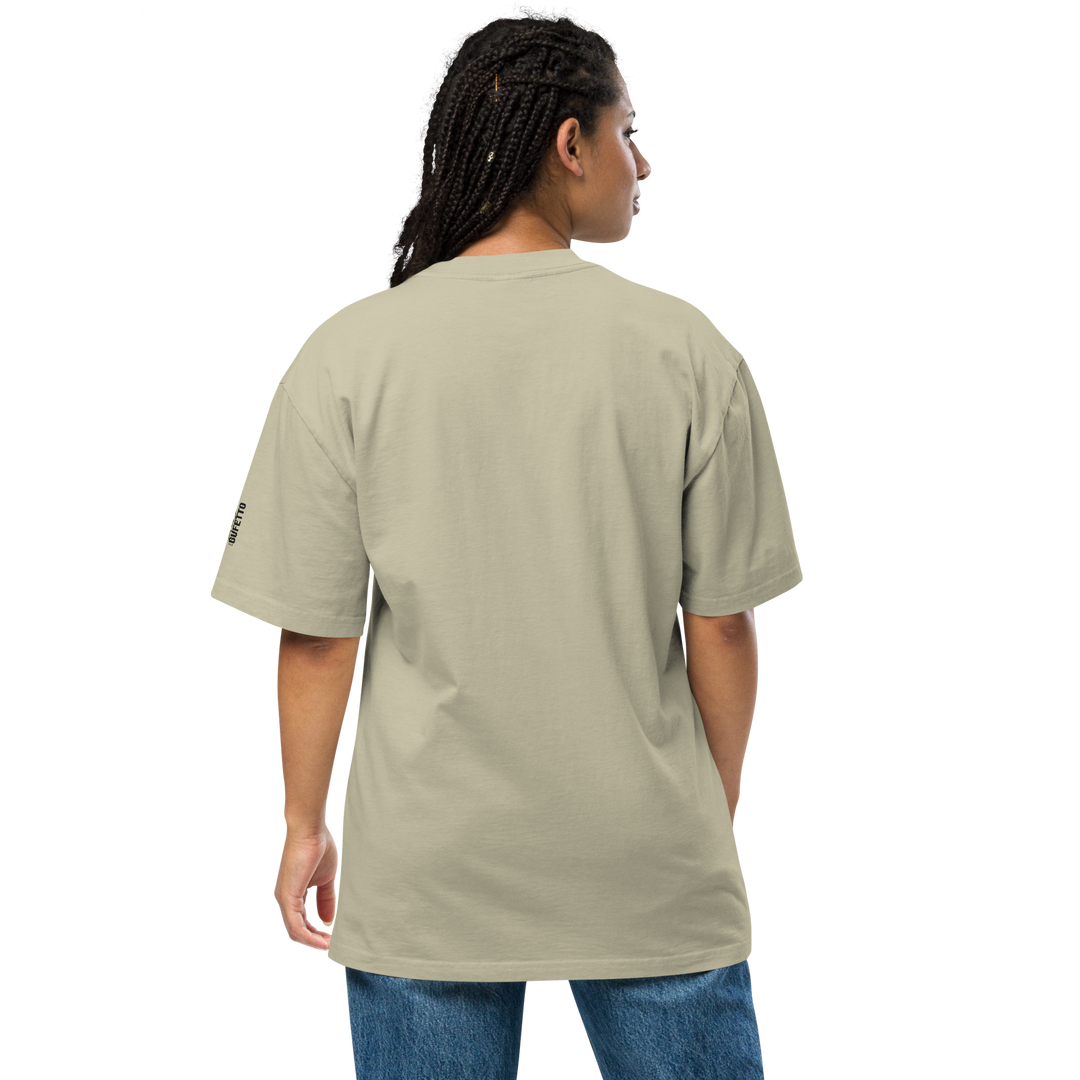 T-shirt sbiadita oversize GUFETTO OCCHI NERI - Gufetto Brand 