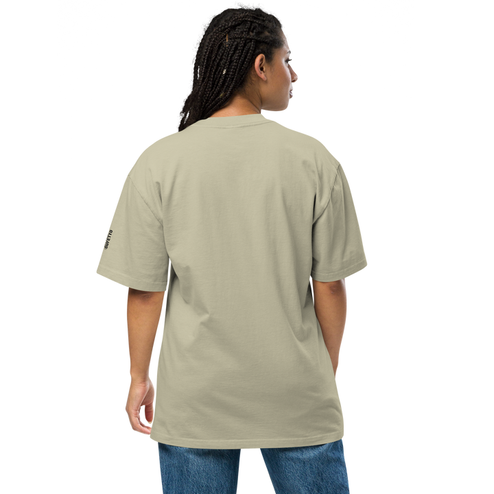 T-shirt sbiadita oversize GUFETTO OCCHI NERI - Gufetto Brand 