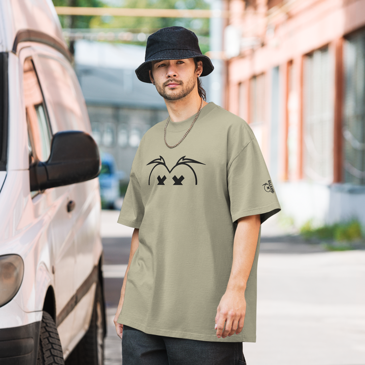 T-shirt sbiadita oversize GUFETTO OCCHI NERI - Gufetto Brand 