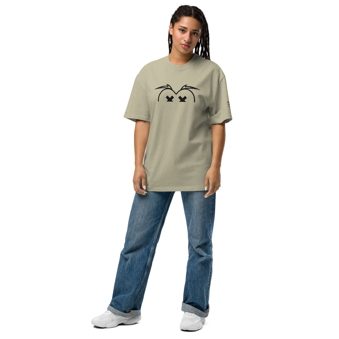 T-shirt sbiadita oversize GUFETTO OCCHI NERI - Gufetto Brand 