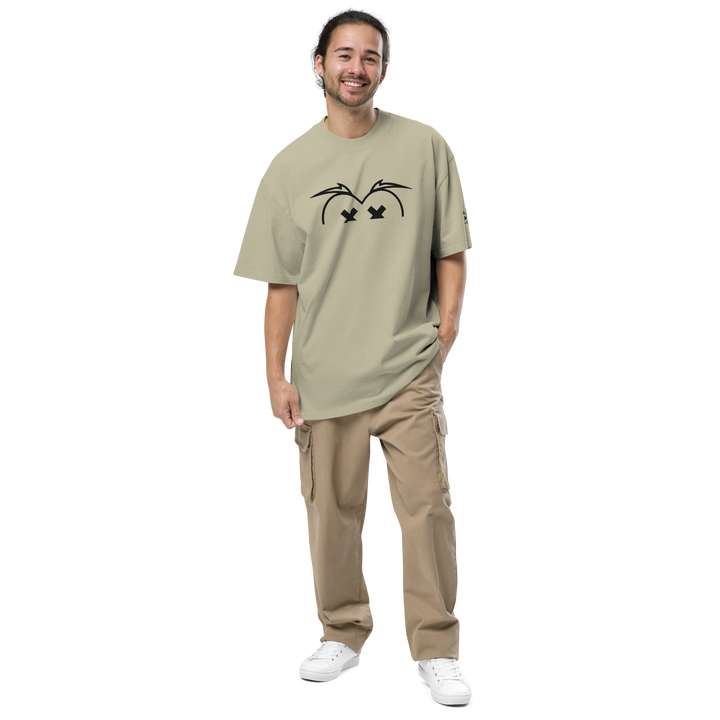 T-shirt sbiadita oversize GUFETTO OCCHI NERI - Gufetto Brand 