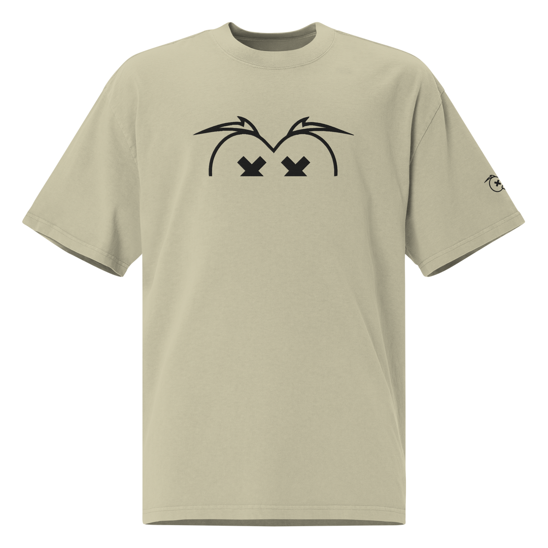 T-shirt sbiadita oversize GUFETTO OCCHI NERI - Gufetto Brand 