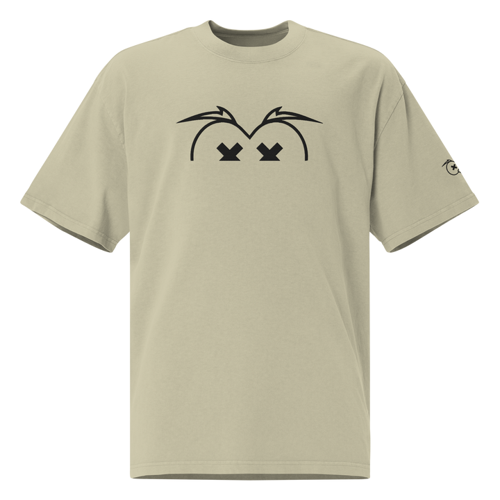 T-shirt sbiadita oversize GUFETTO OCCHI NERI - Gufetto Brand 