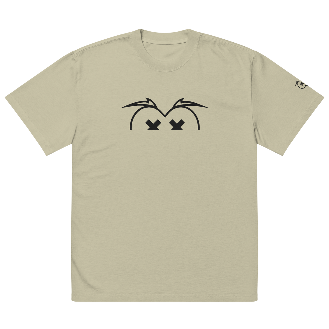 T-shirt sbiadita oversize GUFETTO OCCHI NERI - Gufetto Brand 
