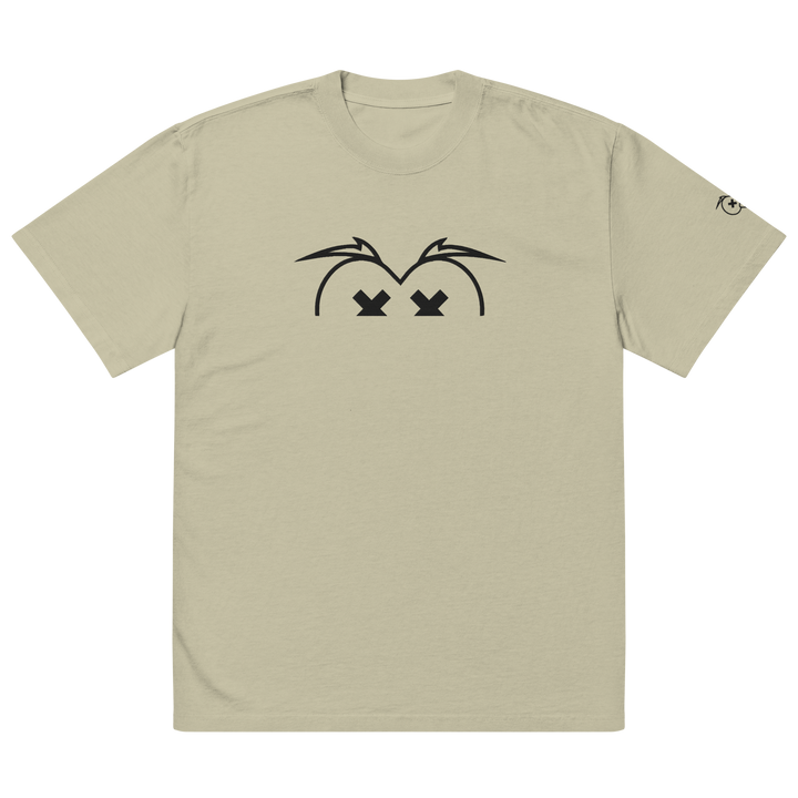 T-shirt sbiadita oversize GUFETTO OCCHI NERI - Gufetto Brand 
