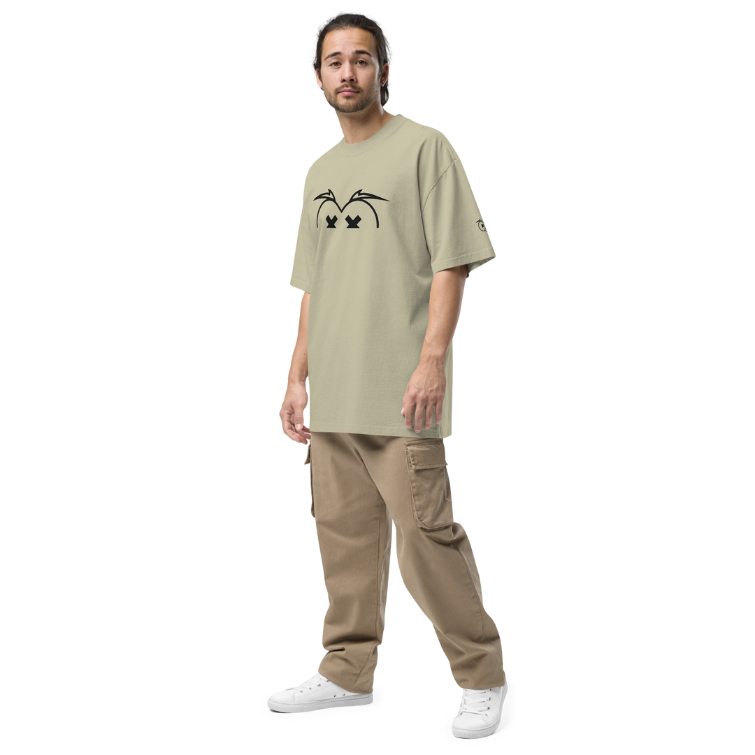 T-shirt sbiadita oversize GUFETTO OCCHI NERI - Gufetto Brand 