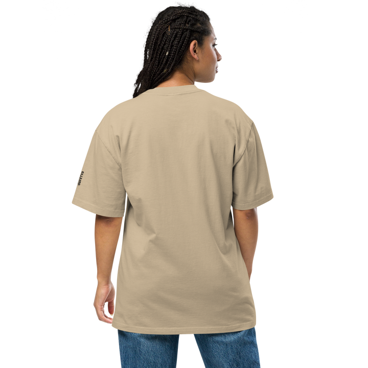 T-shirt sbiadita oversize GUFETTO OCCHI NERI - Gufetto Brand 