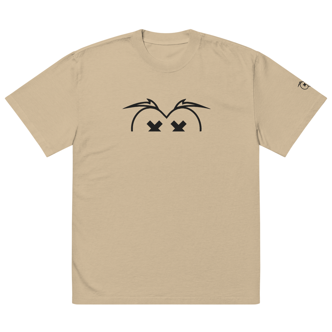 T-shirt sbiadita oversize GUFETTO OCCHI NERI - Gufetto Brand 