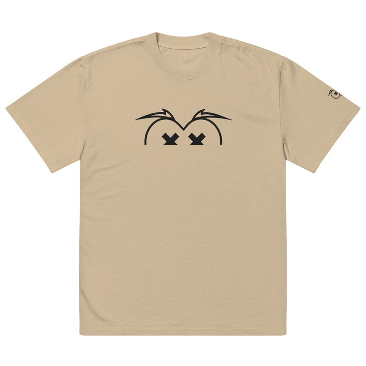 T-shirt sbiadita oversize GUFETTO OCCHI NERI - Gufetto Brand 