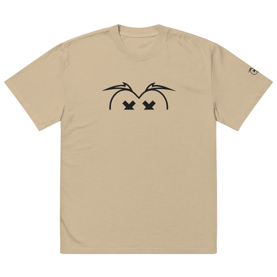 T-shirt sbiadita oversize GUFETTO OCCHI NERI - Gufetto Brand 
