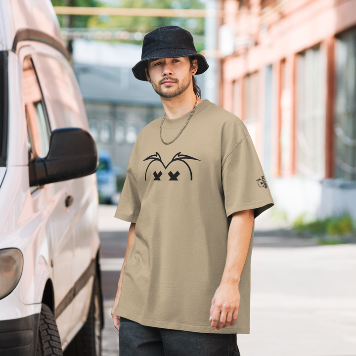 T-shirt sbiadita oversize GUFETTO OCCHI NERI - Gufetto Brand 