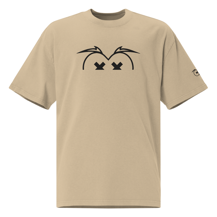 T-shirt sbiadita oversize GUFETTO OCCHI NERI - Gufetto Brand 