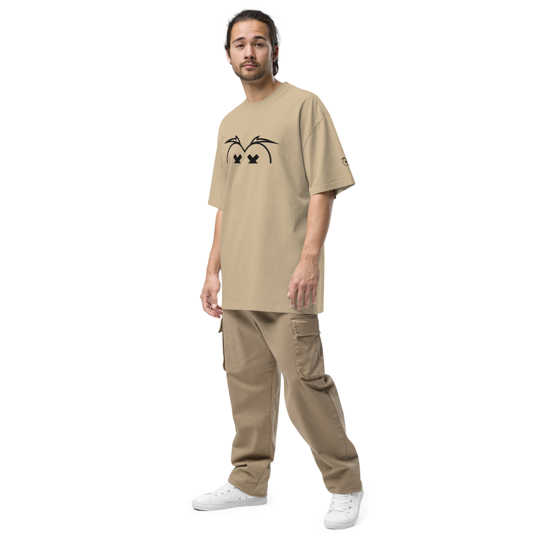 T-shirt sbiadita oversize GUFETTO OCCHI NERI - Gufetto Brand 