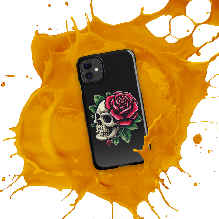 Cover con fibbia per iPhone® SKULL DARK ROSE - Gufetto Brand 