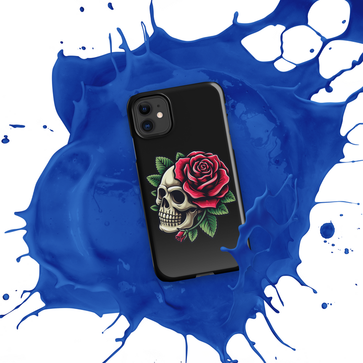Cover con fibbia per iPhone® SKULL DARK ROSE - Gufetto Brand 