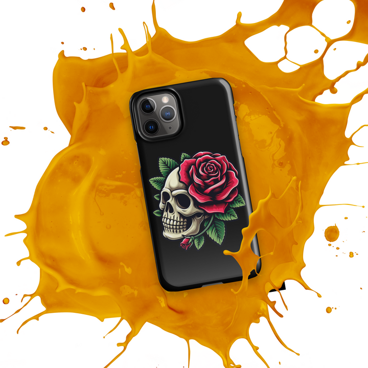 Cover con fibbia per iPhone® SKULL DARK ROSE - Gufetto Brand 