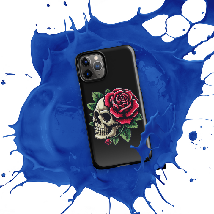 Cover con fibbia per iPhone® SKULL DARK ROSE - Gufetto Brand 