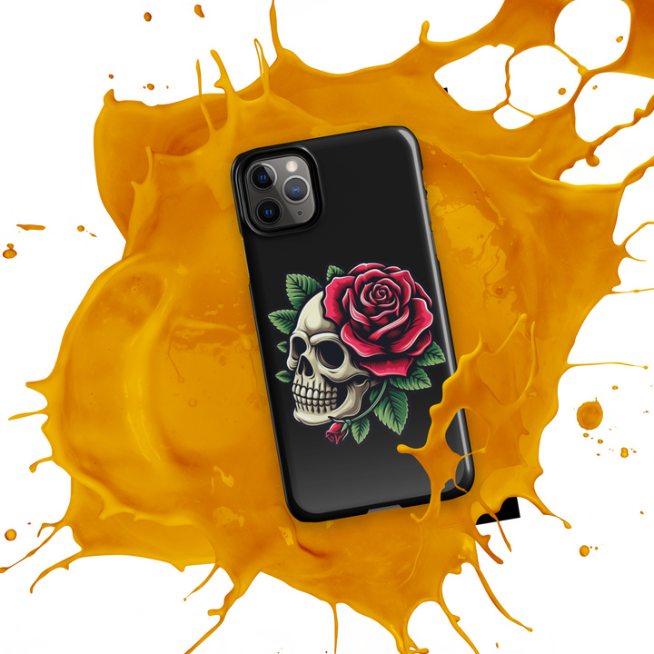 Cover con fibbia per iPhone® SKULL DARK ROSE - Gufetto Brand 
