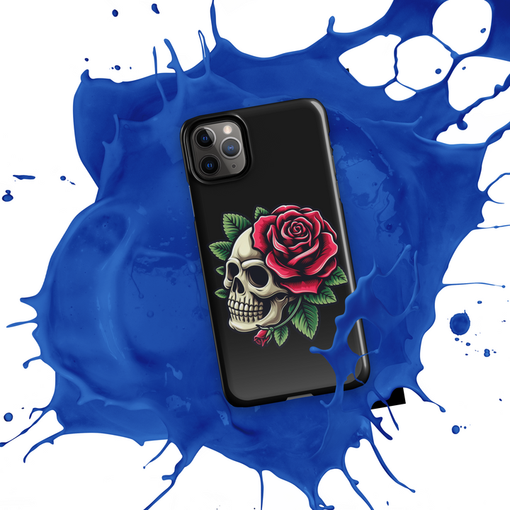 Cover con fibbia per iPhone® SKULL DARK ROSE - Gufetto Brand 