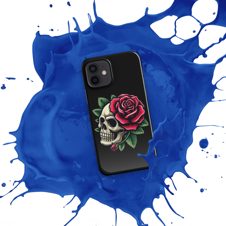 Cover con fibbia per iPhone® SKULL DARK ROSE - Gufetto Brand 