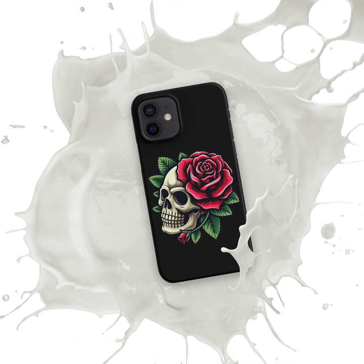 Cover con fibbia per iPhone® SKULL DARK ROSE - Gufetto Brand 