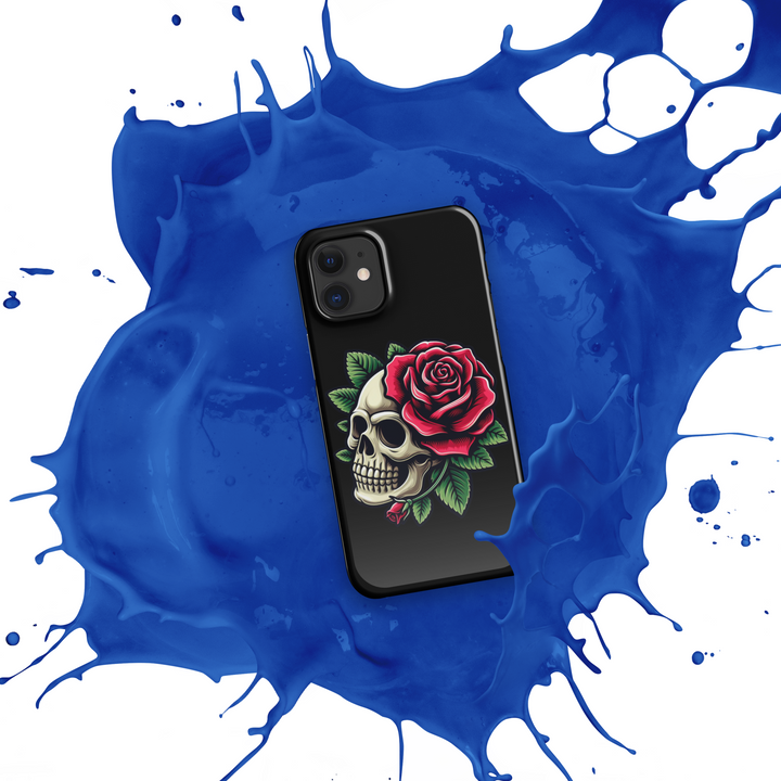 Cover con fibbia per iPhone® SKULL DARK ROSE - Gufetto Brand 