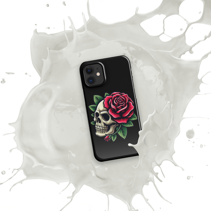 Cover con fibbia per iPhone® SKULL DARK ROSE - Gufetto Brand 