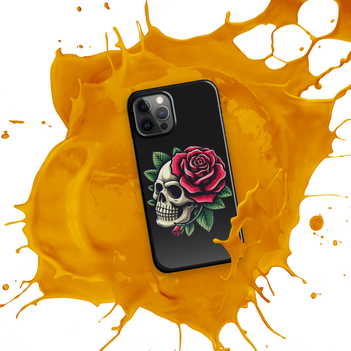 Cover con fibbia per iPhone® SKULL DARK ROSE - Gufetto Brand 