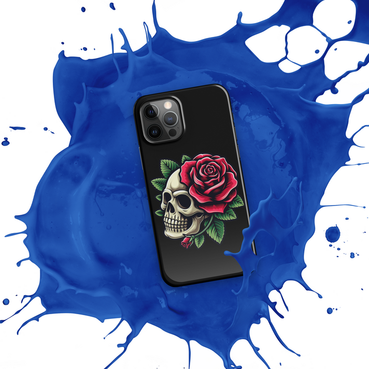 Cover con fibbia per iPhone® SKULL DARK ROSE - Gufetto Brand 