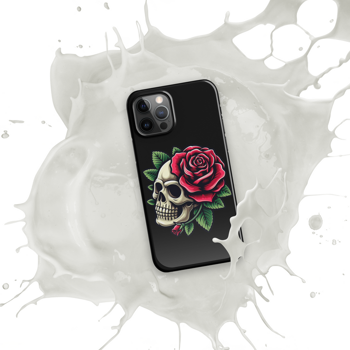 Cover con fibbia per iPhone® SKULL DARK ROSE - Gufetto Brand 