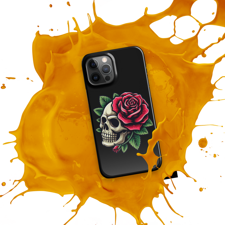 Cover con fibbia per iPhone® SKULL DARK ROSE - Gufetto Brand 