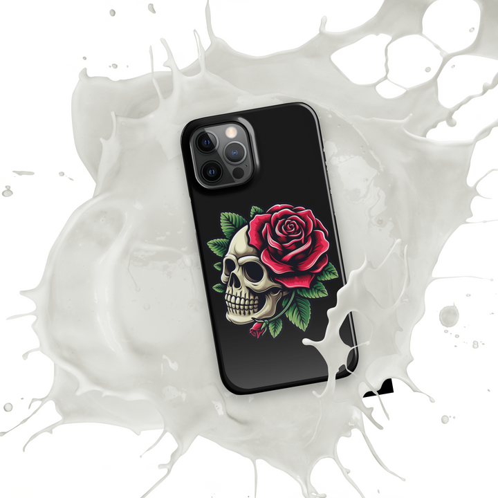 Cover con fibbia per iPhone® SKULL DARK ROSE - Gufetto Brand 