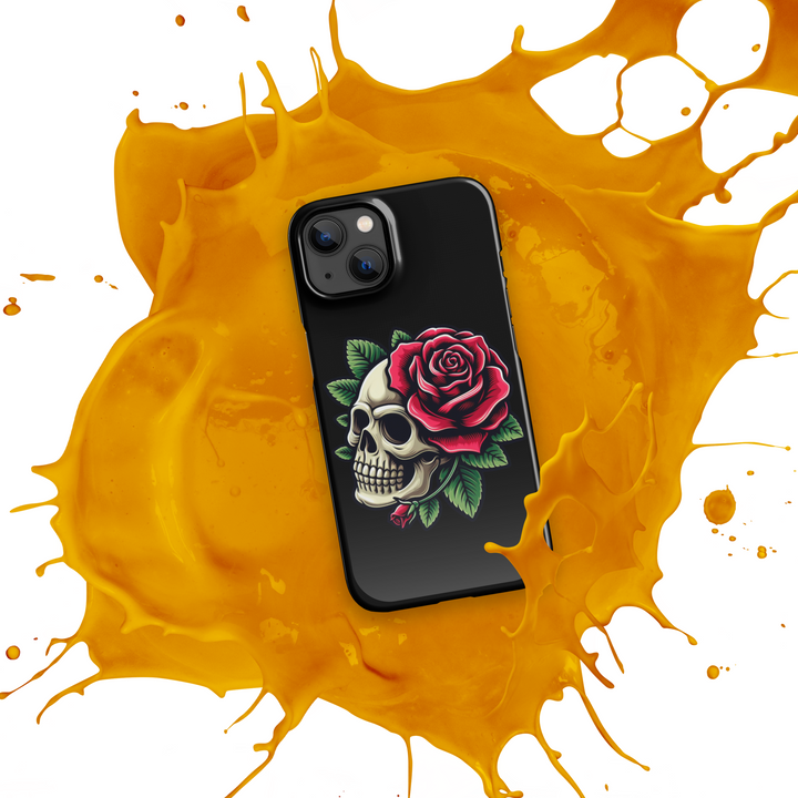 Cover con fibbia per iPhone® SKULL DARK ROSE - Gufetto Brand 