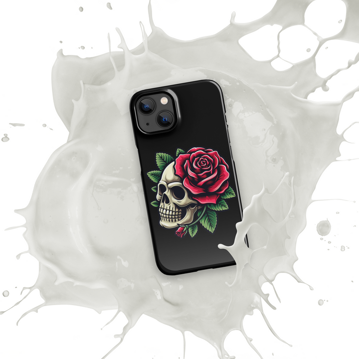 Cover con fibbia per iPhone® SKULL DARK ROSE - Gufetto Brand 