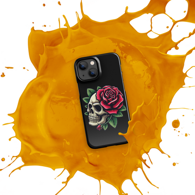 Cover con fibbia per iPhone® SKULL DARK ROSE - Gufetto Brand 