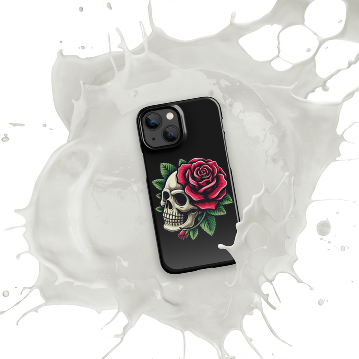 Cover con fibbia per iPhone® SKULL DARK ROSE - Gufetto Brand 