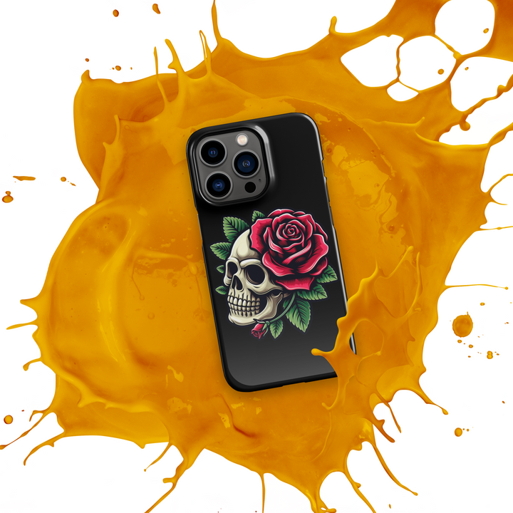 Cover con fibbia per iPhone® SKULL DARK ROSE - Gufetto Brand 