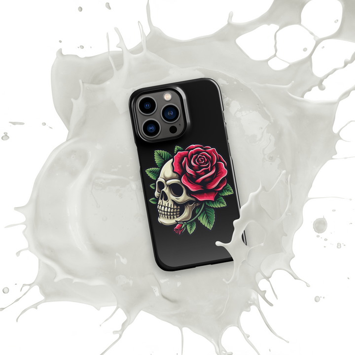 Cover con fibbia per iPhone® SKULL DARK ROSE - Gufetto Brand 
