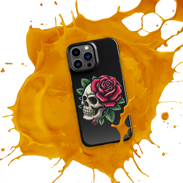 Cover con fibbia per iPhone® SKULL DARK ROSE - Gufetto Brand 